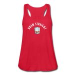 Women's Flowy Tank Top - Dram Straight (White Logo) - red