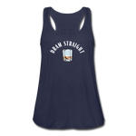 Women's Flowy Tank Top - Dram Straight (White Logo) - navy