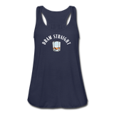 Women's Flowy Tank Top - Dram Straight (White Logo) - navy