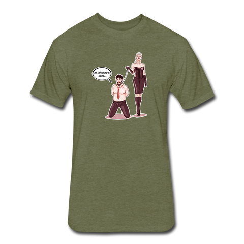 Fitted Men's T-Shirt - My Safe Word Is Tacos - heather military green