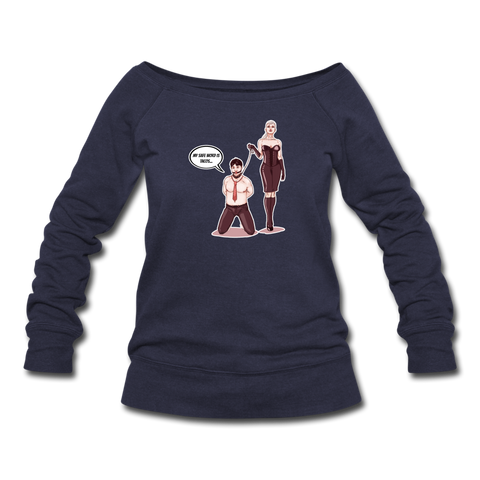 Women's Wideneck Sweatshirt - My Safe Word Is Tacos - melange navy