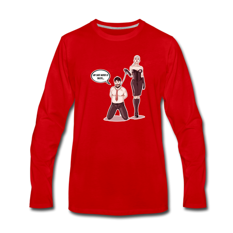 Men's Long Sleeve T-Shirt - My Safe Word Is Tacos - red