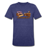 Men's Tri-Blend T-Shirt - Impeach Turkey Bacon - heather indigo