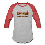 Baseball T-Shirt - Impeach Turkey Bacon - heather gray/red