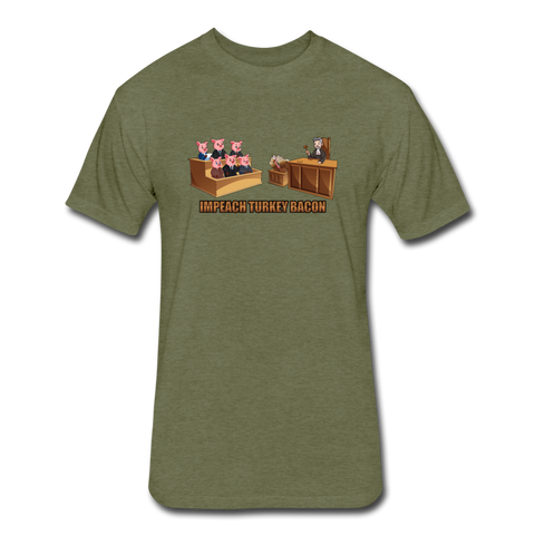 Fitted Men's T-Shirt - Impeach Turkey Bacon - heather military green