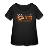 Women’s Curvy T-Shirt - Impeach Turkey Bacon - black