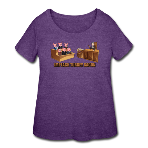 Women’s Curvy T-Shirt - Impeach Turkey Bacon - heather purple