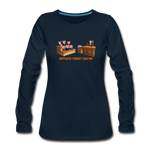 Women's Sleeve T-Shirt - Impeach Turkey Bacon - deep navy