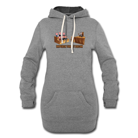 Women's Hoodie Dress - Impeach Turkey Bacon - heather gray