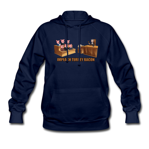 Women's Hoodie - Impeach Turkey Bacon - navy